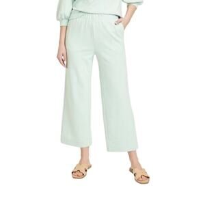 NWT A New Day High-Rise Cropped Wide Leg Sweatpants Size Large Loungewear Casual
